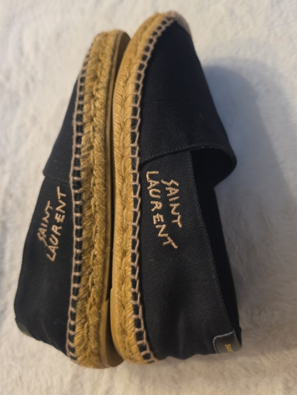 Saint Laurent Embroidered Monogram logo Espadrille size 38 1/2 Made in Spain